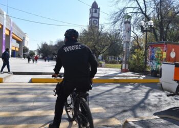 Mantiene agrupamiento ciclista de la Guardia Estatal proximidad en zonas peatonales y turísticas