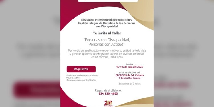 Organiza SIPRODDIS Taller “Personas con Discapacidad, Personas con Actitud”