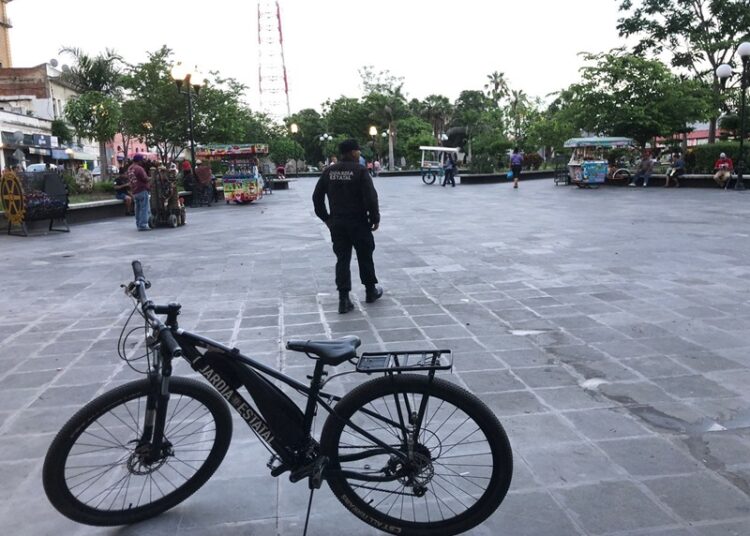 Mantiene agrupamiento ciclista de la Guardia Estatal proximidad en zonas peatonales y turísticas