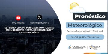 #PronósticodelTiempo para hoy Domingo 14 de julio de 2024