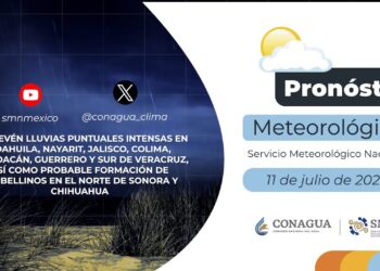 #PronósticodelTiempo para hoy Jueves 11 de julio de 2024