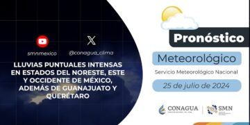#PronósticodelTiempo para hoy Jueves 25 de julio de 2024
