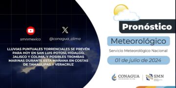 #PronósticodelTiempo para hoy Lunes 01 de julio de 2024