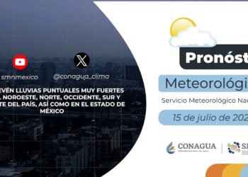 #PronósticodelTiempo para hoy Lunes 15 de julio de 2024