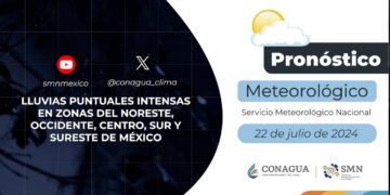 #PronósticodelTiempo para hoy Lunes 22 de julio de 2024