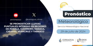 #PronósticodelTiempo para hoy Lunes 29 de julio de 2024