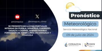 #PronósticodelTiempo para hoy Martes 09 de julio de 2024