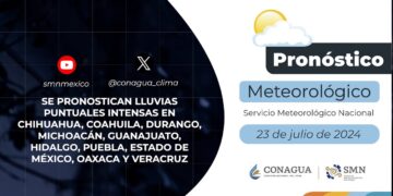 #PronósticodelTiempo para hoy Martes 23 de julio de 2024