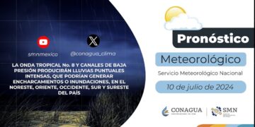 #PronósticodelTiempo para hoy Miércoles 10 de julio de 2024