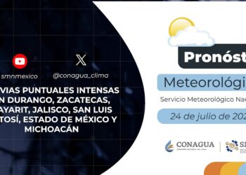 #PronósticodelTiempo para hoy Miércoles 24 de julio de 2024
