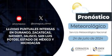 #PronósticodelTiempo para hoy Miércoles 24 de julio de 2024