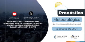 #PronósticodelTiempo para hoy Viernes 12 de julio de 2024