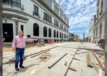 Avanza obra de vialidad semipeatonal en zona centro de Tampico