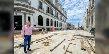 Avanza obra de vialidad semipeatonal en zona centro de Tampico