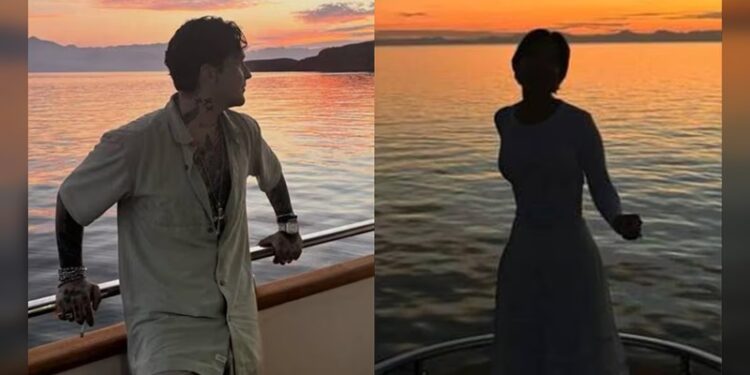 Christian Nodal y Ángela Aguilar presumen beso frente al mar en su luna de miel
