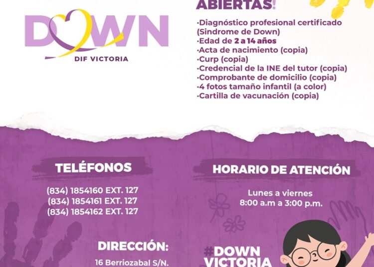 DIF Victoria ya cuenta con atención a niños y adultos con Síndrome de Down