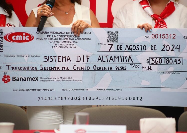 Recibe DIF Altamira importante donación por parte de la CMIC Tamaulipas