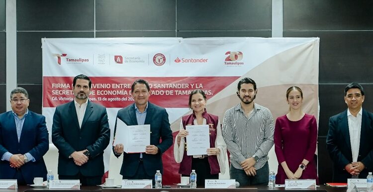 Secretaría de Economía y Banco Santander firman convenio para beneficiar a Pymes