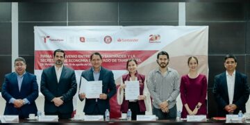 Secretaría de Economía y Banco Santander firman convenio para beneficiar a Pymes
