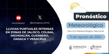 #PronósticodelTiempo para hoy Domingo 11 de agosto de 2024