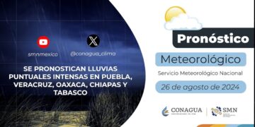 #PronósticodelTiempo para hoy Lunes 26 de agosto de 2024