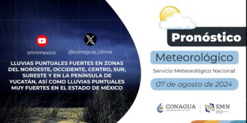 #PronósticodelTiempo para hoy Miércoles 07 de agosto de 2024