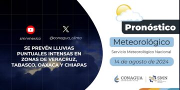 #PronósticodelTiempo para hoy Miércoles 14 de agosto de 2024