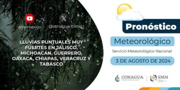 #PronósticodelTiempo para hoy Sábado 03 de agosto de 2024