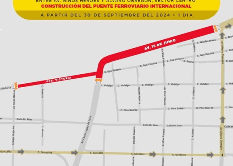 Cierran vialidades por trabajos en el segundo puente del ferrocarril