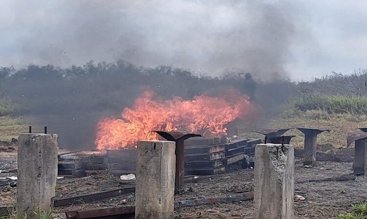 FGR llevó a cabo incineración de narcóticos en Tamaulipas