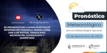 #PronósticodelTiempo para hoy Domingo 15 de septiembre de 2024