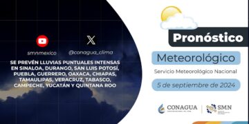 #PronósticodelTiempo para hoy Jueves 05 de septiembre de 2024