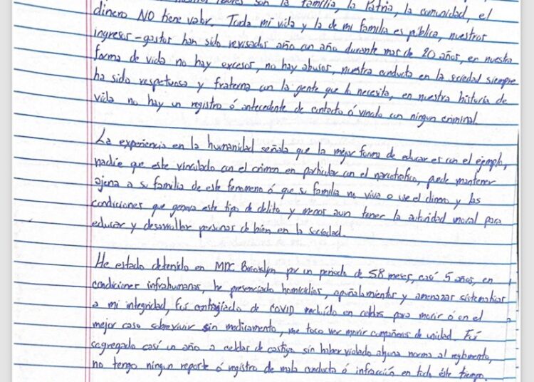 Pide Genaro García Luna clemencia en nueva carta