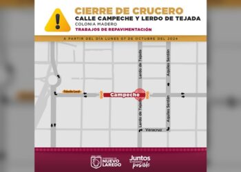 Cerrarán crucero de calle Campeche por trabajos repavimentación en NLD