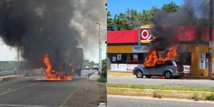 Incendios y bloqueos paralizan la ciudad de Villahermosa