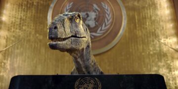 Dinosaurio en la Asamblea General de la ONU 2021