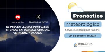 #PronósticodelTiempo para hoy Domingo 27 de octubre de 2024