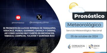 #PronósticodelTiempo para hoy Sábado 05 de octubre de 2024