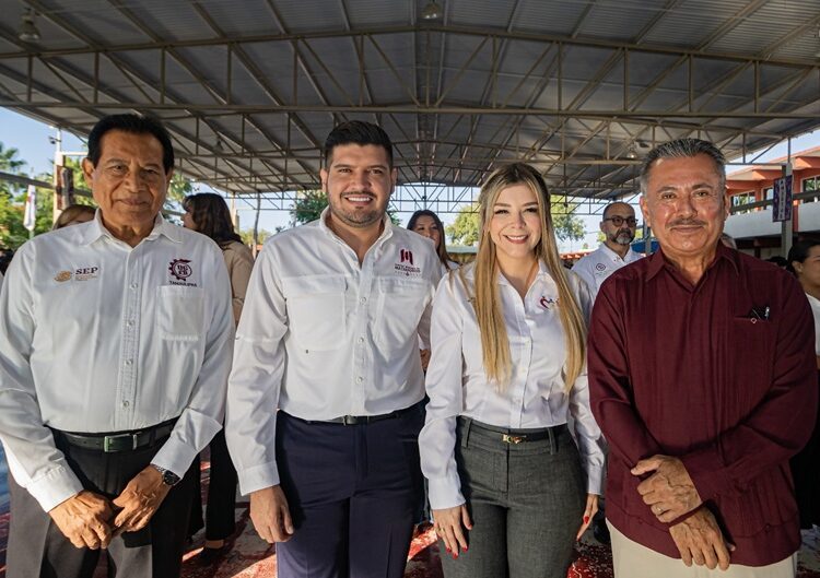 Beto Granados coloca la 1.ª piedra de nuevo taller y aulas del CBTIS 135