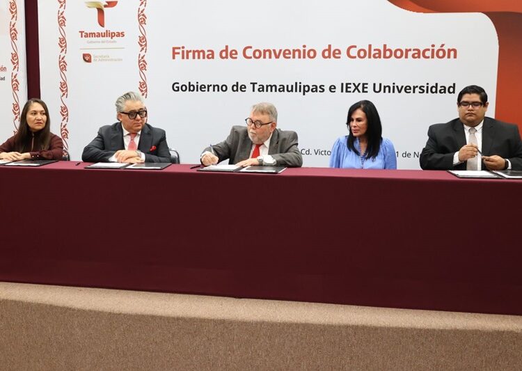 Firma Gobierno de Tamaulipas convenio con IEXE Universidad
