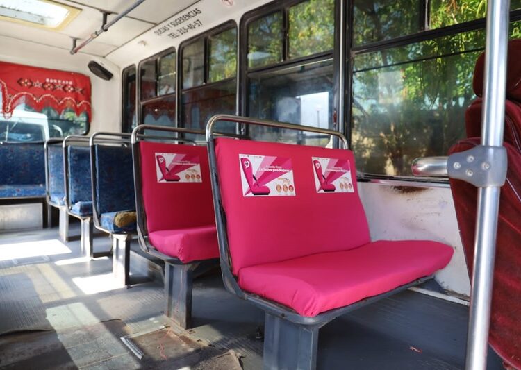 Implementan proyecto “Asiento Rosa” en transporte público de Tamaulipas