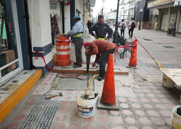 Rehabilitan zonas peatonales en la Zona Centro de Tampico