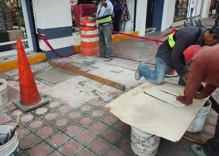 Rehabilitan zonas peatonales en la Zona Centro de Tampico