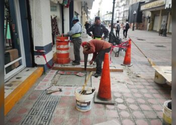 Rehabilitan zonas peatonales en la Zona Centro de Tampico
