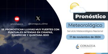 #PronósticodelTiempo para hoy Domingo 17 de noviembre de 2024