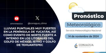 #PronósticodelTiempo para hoy Jueves 14 de noviembre de 2024
