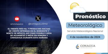 #PronósticodelTiempo para hoy Lunes 04 de noviembre de 2024