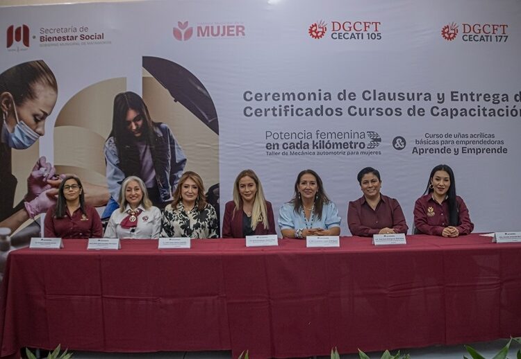 Clausuran cursos de capacitación del INMUJER en Matamoros