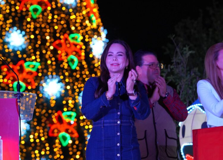 Encienden árbol de navidad en Viveros Mágico de NLD