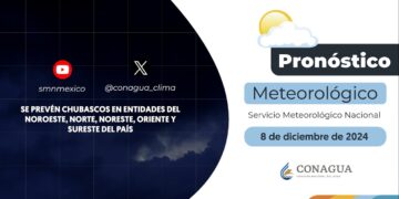 #PronósticodelTiempo para hoy Domingo 08 de diciembre de 2024